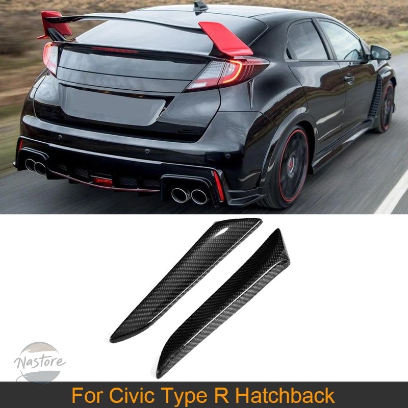 並行輸入品 ホンダ リア カーボン 製バンパーエアベントデコレーショントリムフィン ホンダ シビック タイプR ハッチバック 5ドア 2015_2