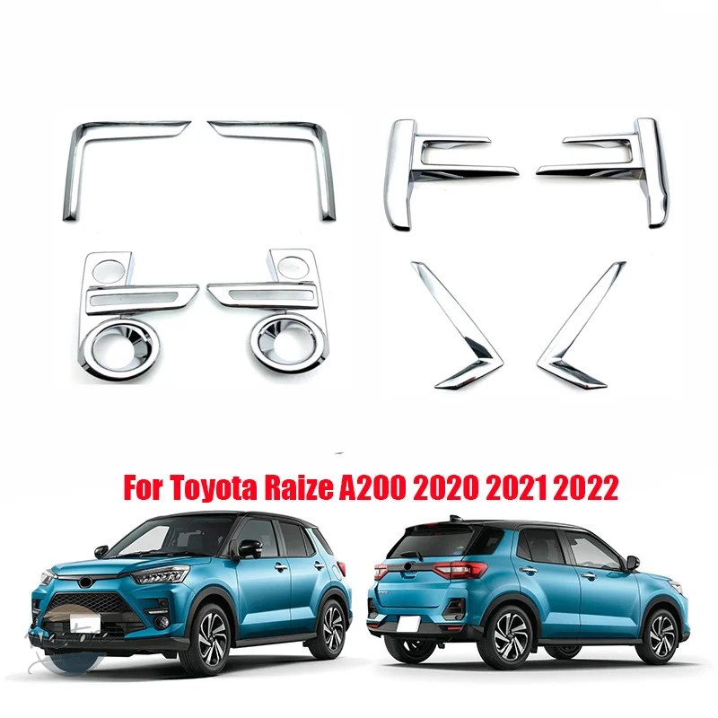 並行輸入品 a200 トヨタ toyota カバー フロント リア ライズ 2020 2021 2022 abs クローム フォグライト ランプ カスタムパーツ 部品 アクセサリー_9