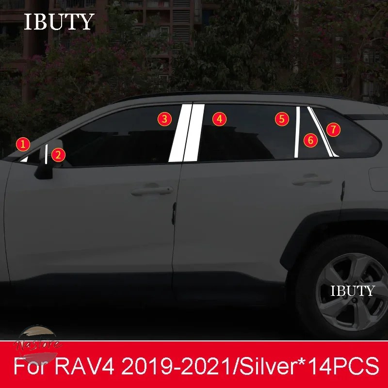 並行輸入品 rav4 トヨタ toyota xa50 2021 2020 サイドウィンドウセンターピラー ステンレス ミドルコラムトリム b c カスタムパーツ 部品 アクセサリー_1