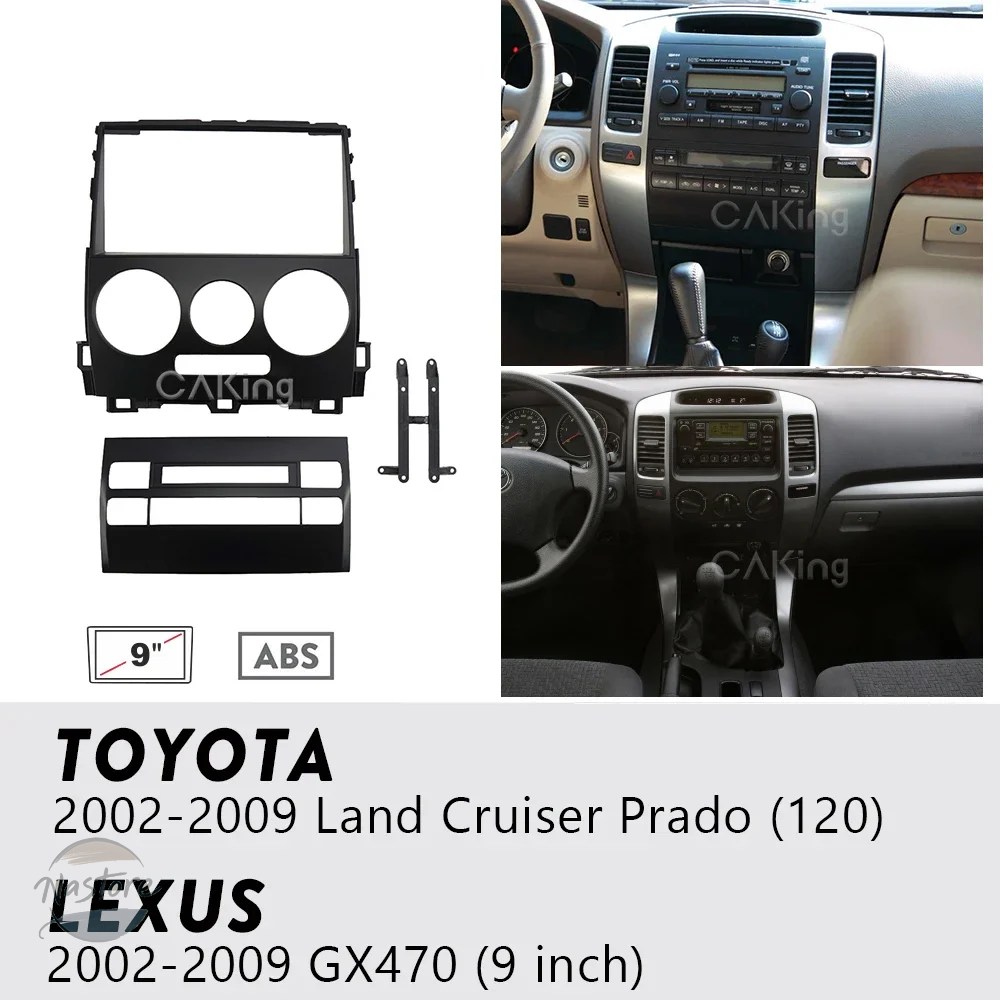 並行輸入品 トヨタ toyota ランドクルーザー キット プラド 120 2002-2009 9インチ カーフェイシア ラジオ パネル ダッシュの画像