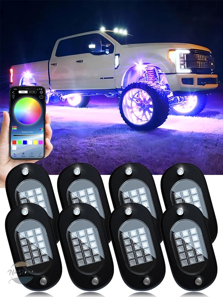 並行輸入品 yilaie 4/6/8/10/12 ポッド rgb led ロックライト アプリ