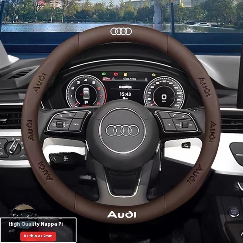並行輸入品 アウディ a3 カバー ステアリング ホイール 滑り止め カーボン レザー a4 a5 a6 カスタムパーツ 部品 アクセサリーの画像
