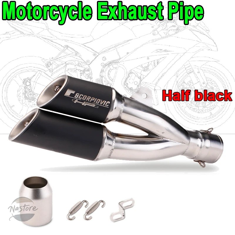 並行輸入品 z400 バイク マフラー 汎用 51 mm エスケープ デュアル穴