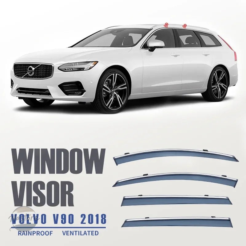 並行輸入品 v90 volvo アクセサリー カスタム 2018+ ウィンドウバイザー オーニング カスタムパーツ 部品 アクセサリーの画像
