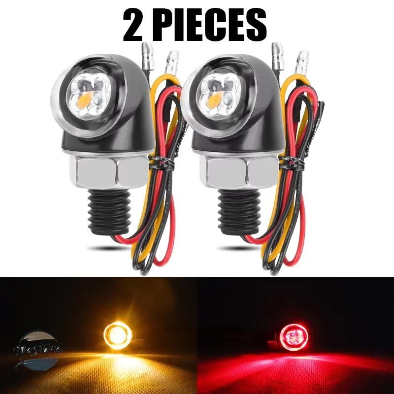 並行輸入品 ミニ バイク 8mm led ウィンカーライト ランプ インジケーター フラッシャー カスタムパーツ 部品 アクセサリーの画像