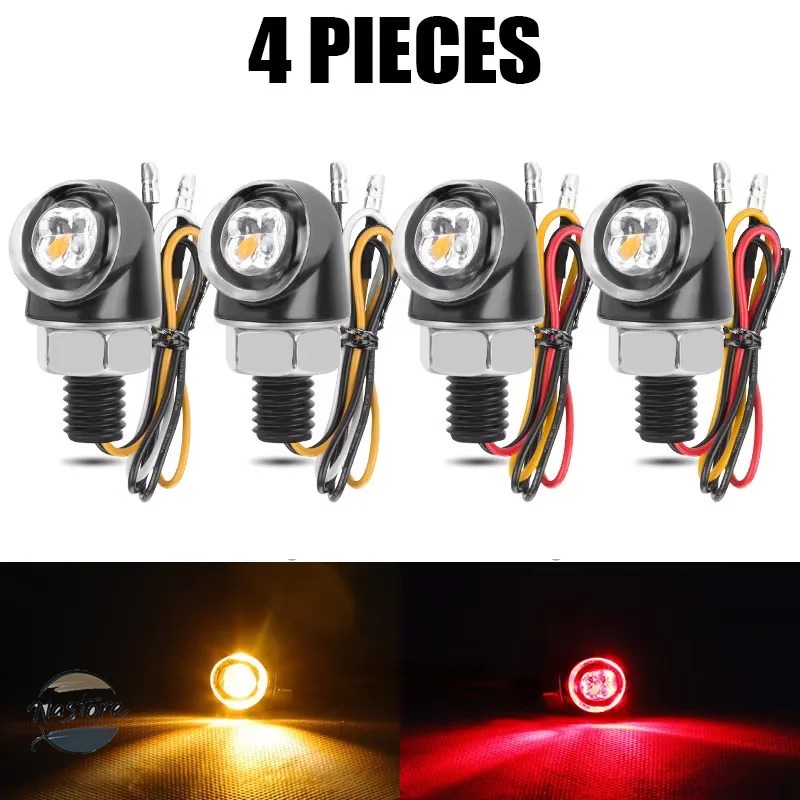 並行輸入品 ミニ バイク 8mm led ウィンカーライト ランプ インジケーター フラッシャー カスタムパーツ 部品 アクセサリーの画像