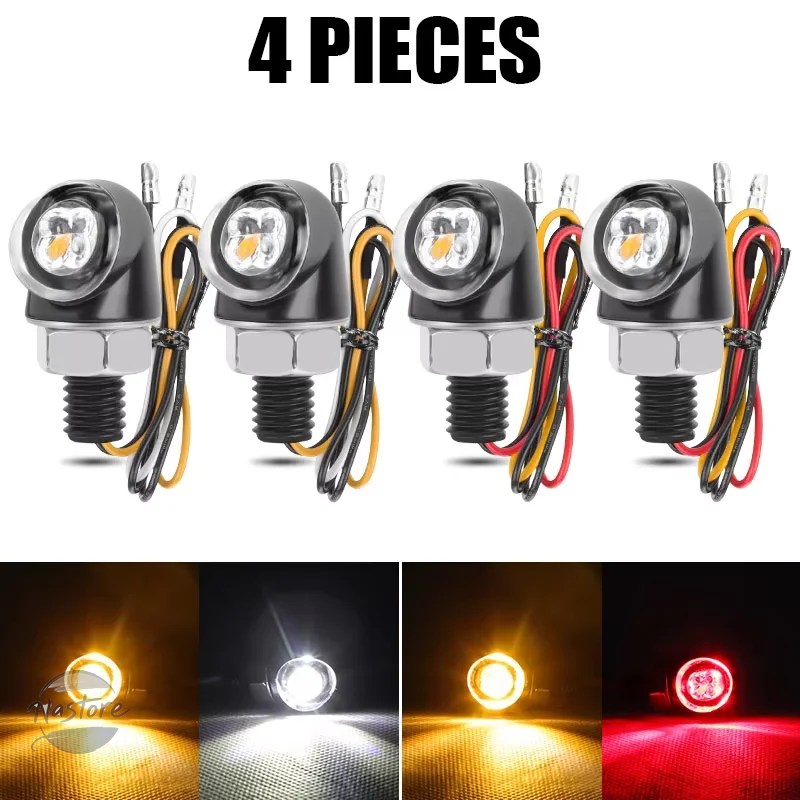 並行輸入品 ミニ バイク 8mm led ウィンカーライト ランプ インジケーター フラッシャー カスタムパーツ 部品 アクセサリーの画像