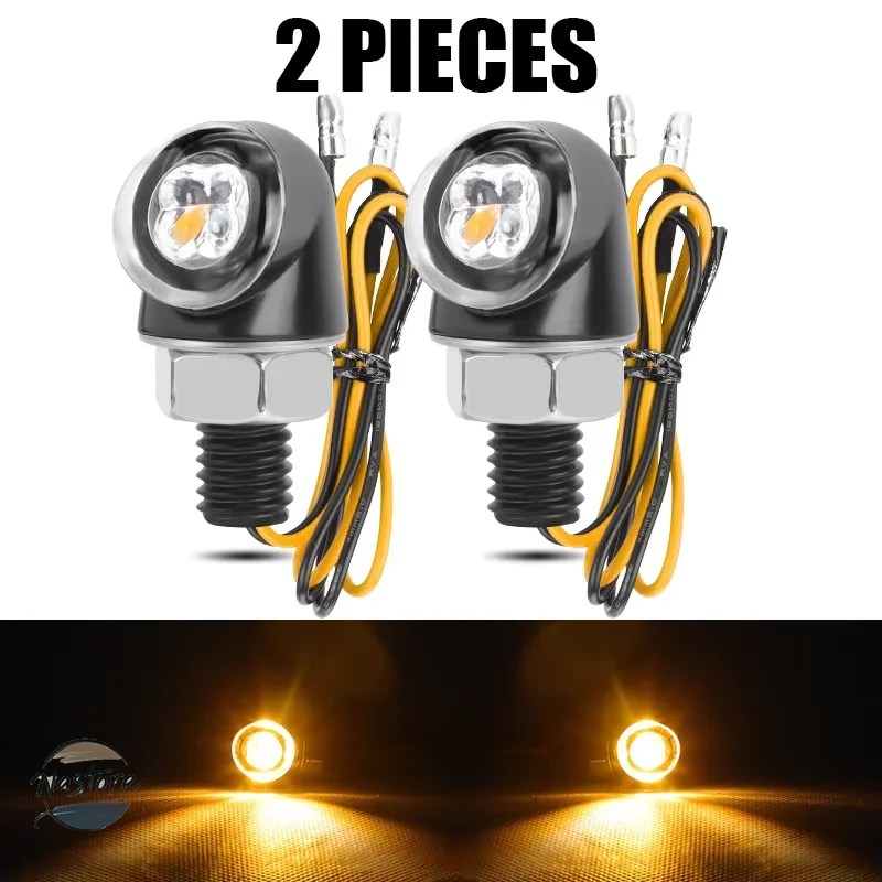並行輸入品 ミニ バイク 8mm led ウィンカーライト ランプ インジケーター フラッシャー カスタムパーツ 部品 アクセサリーの画像