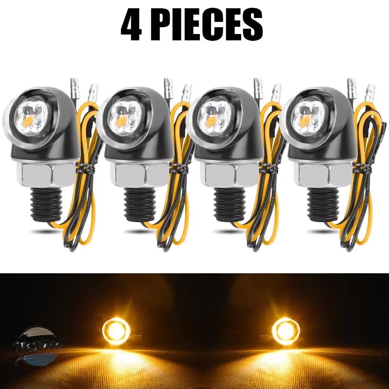 並行輸入品 ミニ バイク 8mm led ウィンカーライト ランプ インジケーター フラッシャー カスタムパーツ 部品 アクセサリーの画像