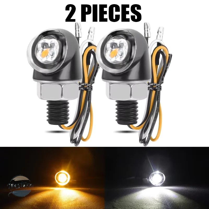 並行輸入品 ミニ バイク 8mm led ウィンカーライト ランプ インジケーター フラッシャー カスタムパーツ 部品 アクセサリーの画像