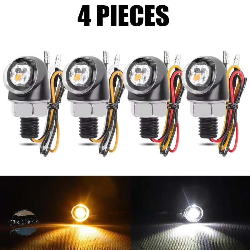 並行輸入品 ミニ バイク 8mm led ウィンカーライト ランプ インジケーター フラッシャー カスタムパーツ 部品 アクセサリーの画像