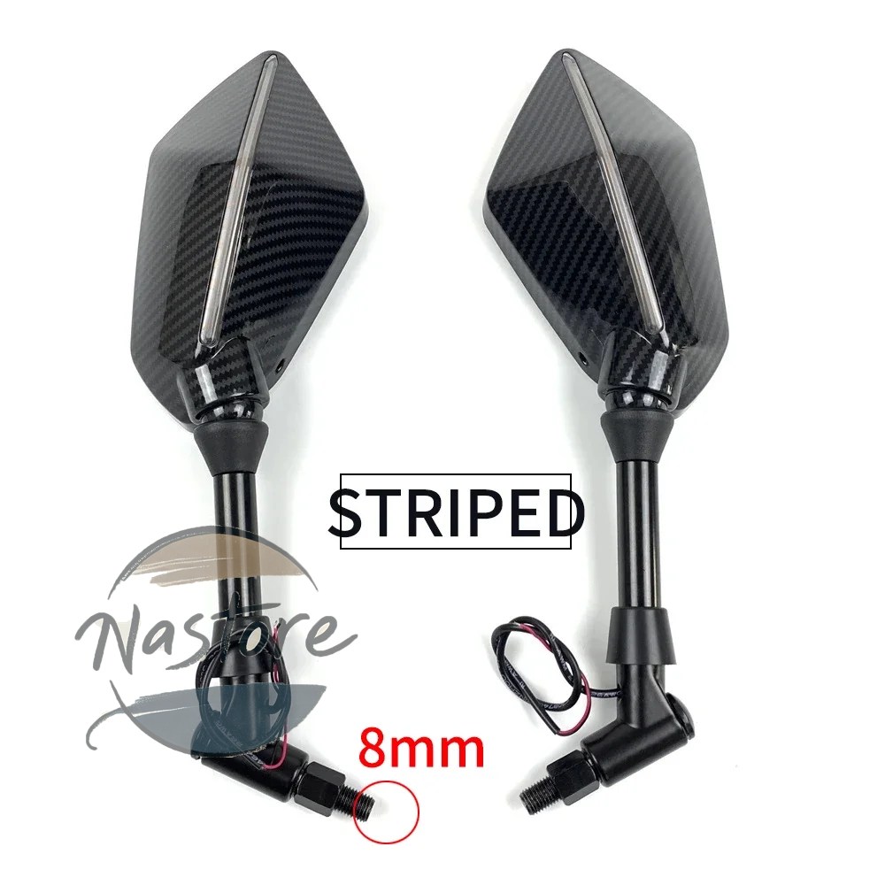 並行輸入品】バイク ミラー カスタム ウィンカーledライト 8mm 10mm穴