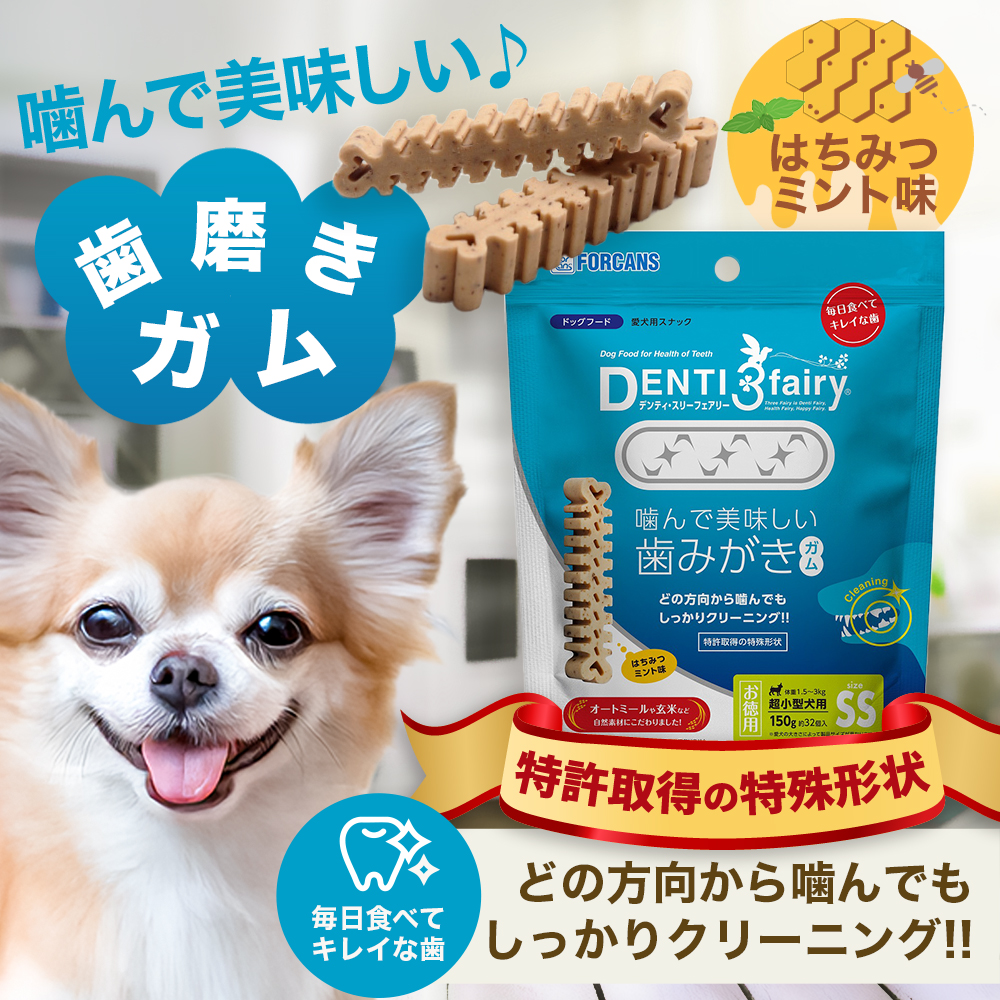 歯みがきガム デンティ・スリーフェアリー徳用 SS（150g 約32個入