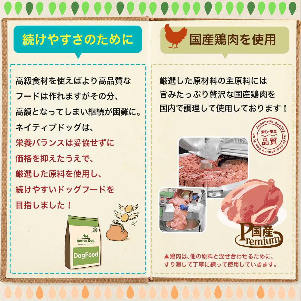 ドッグフード 国産おいしいチキン 成犬用 12kg 【ネイティブドッグ】送料無料／北海道・沖縄は送料別の画像