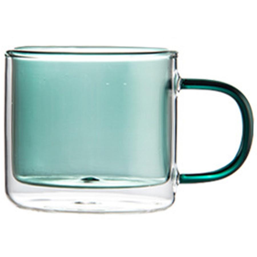 ステンドグラス コーヒーカップ 二重ガラスカップ マグカップ 耐熱2層手吹き製作グラス かわいいレトロデザイン グラス カラーグラス コップ 耐熱ガラス｜nattyandco｜05