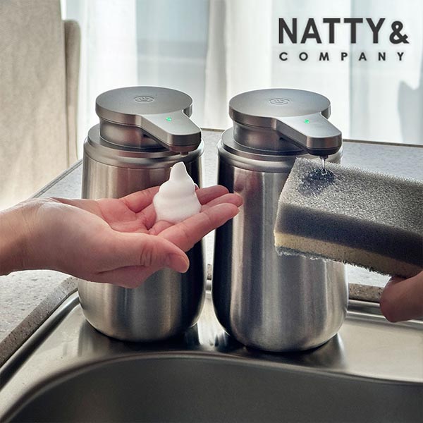 Natty＆Company ソープディスペンサー 自動 ステンレス 円錐台型