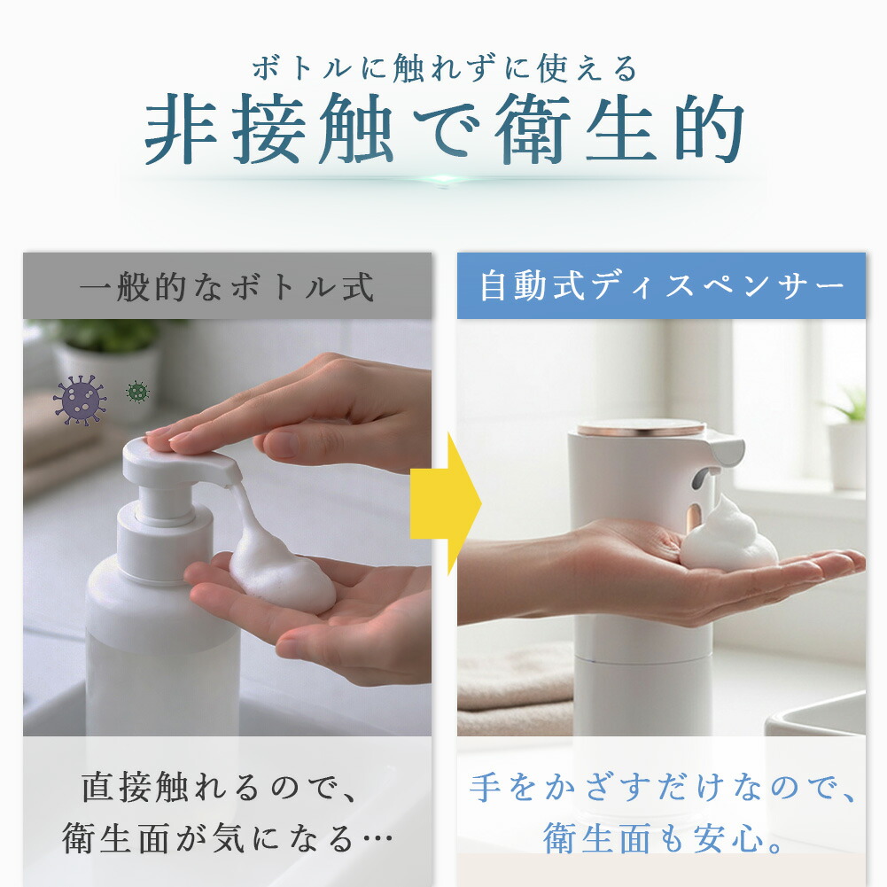 ソープディスペンサー 自動 泡タイプ 電池式 オートソープ