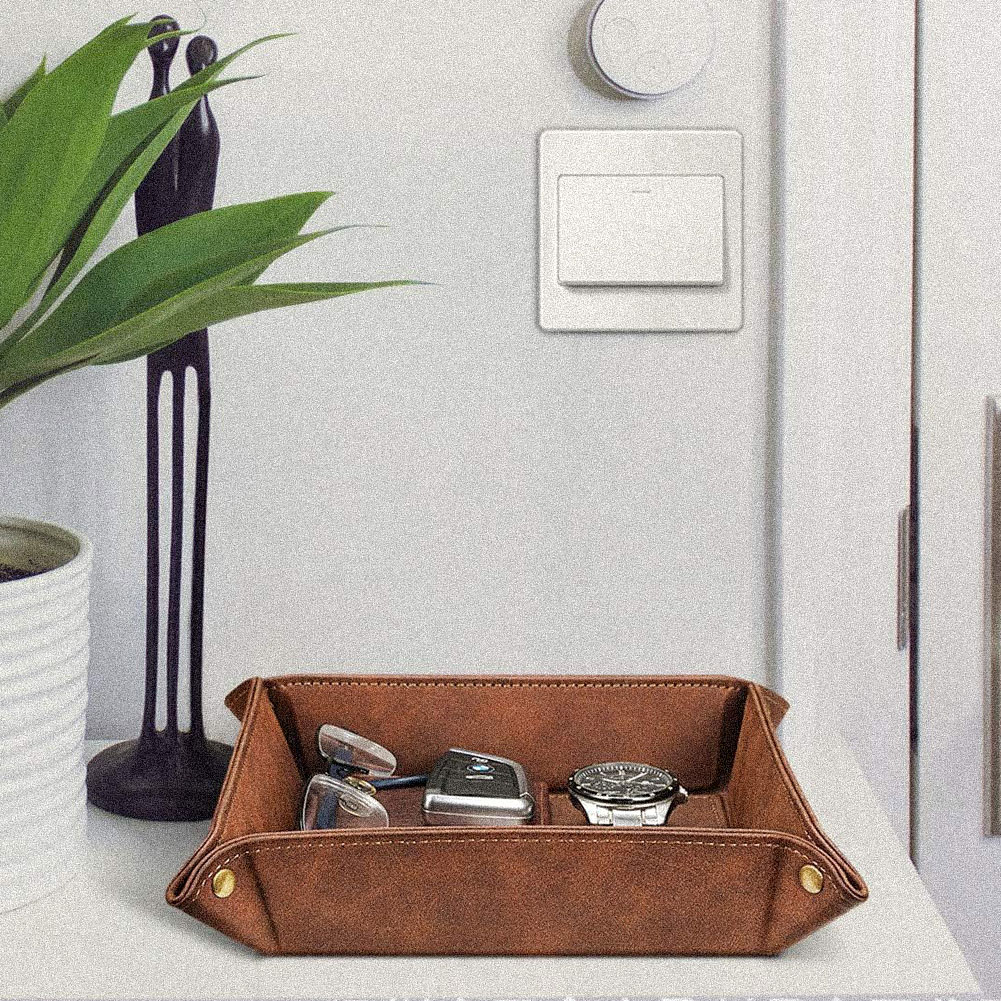 トレー レザー レザートレイ 正方形 小物入れ おしゃれ 収納ボックス
