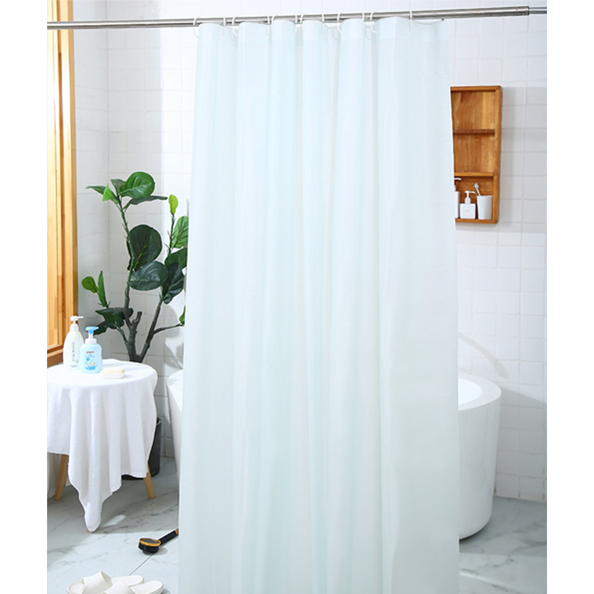 シャワーカーテン 防水 180cmx180cm 180 無地 シンプル 風呂 カーテン