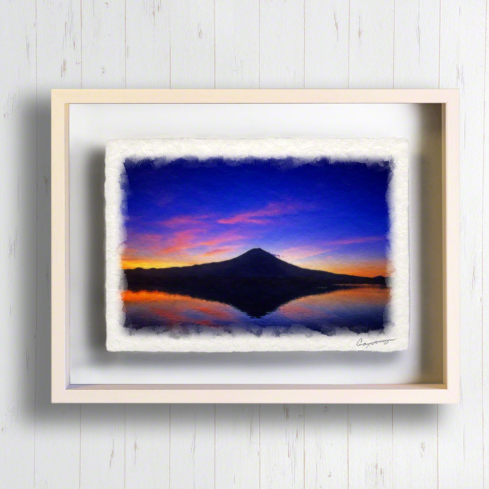 絵画 インテリア　絵 　 額付き (黒）油絵　uF6-062303 風景　家 1382d-1.jpg