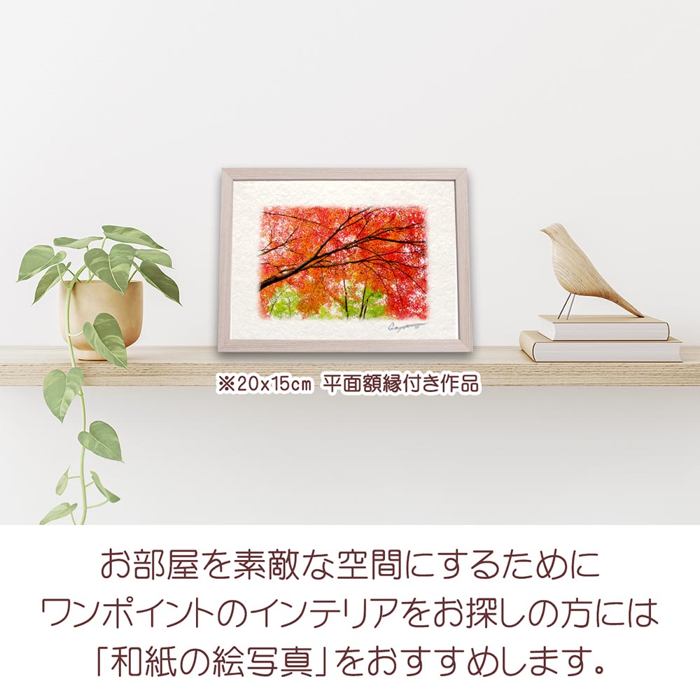絵画 インテリア 風水 玄関 おしゃれ 和紙の絵写真 「一面の赤と