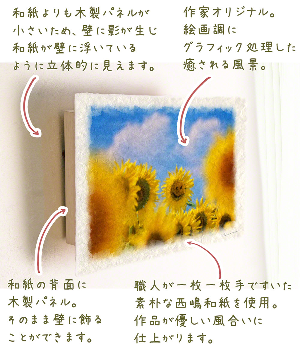 作家なし『インテリアアート「和紙-赤」』 絵画 風水 玄関 に 飾る 絵 画 和紙の絵写真 「満月と夕照の赤富士
