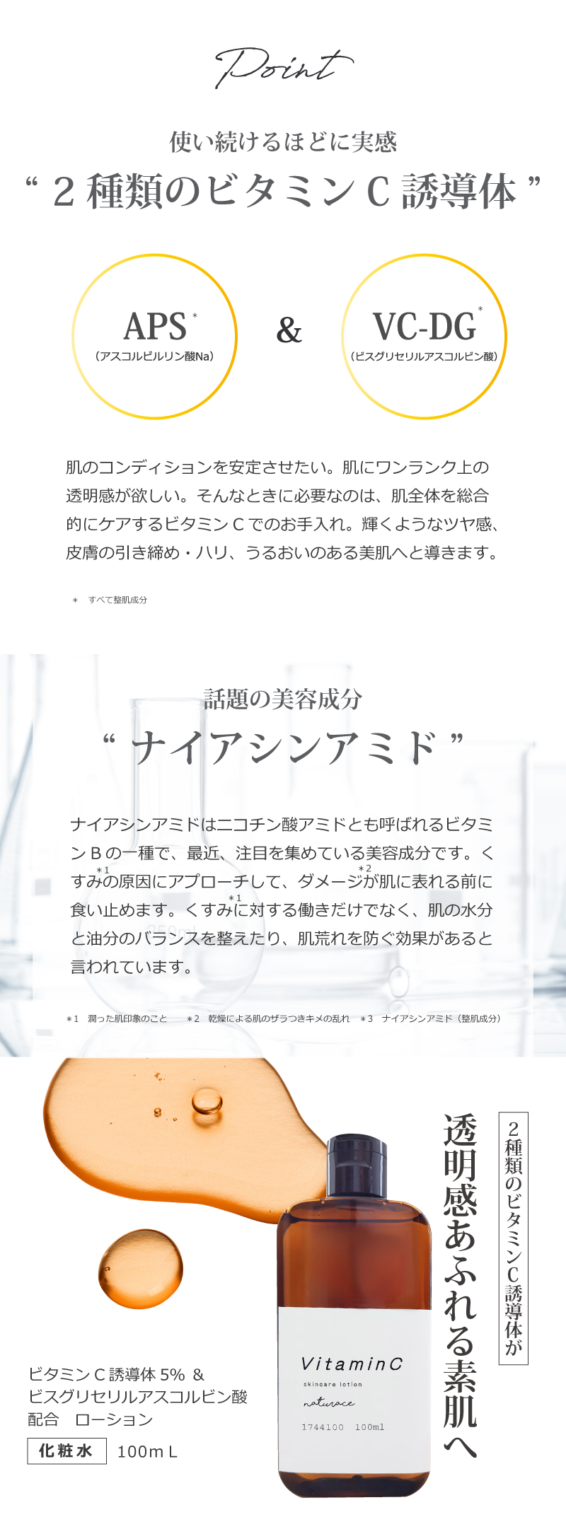ビタミンC誘導体5％＆ビスグリセリルアスコルビン酸配合ローション