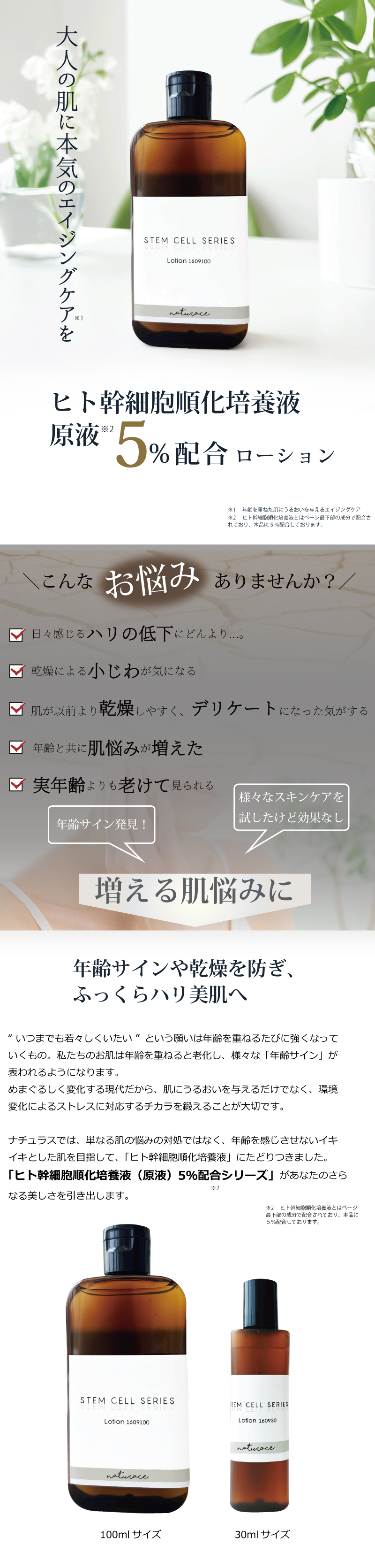 ヒト幹細胞順化培養液原液5％配合 ローション (100ml) /幹細胞コスメ