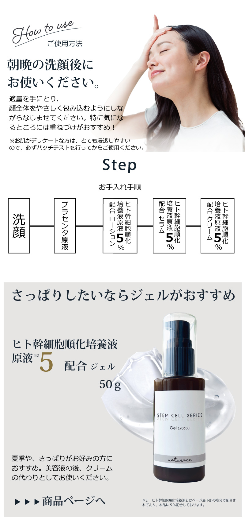 ヒト幹細胞順化培養液原液5％配合 スキンケア Mセット（大）【送料無料