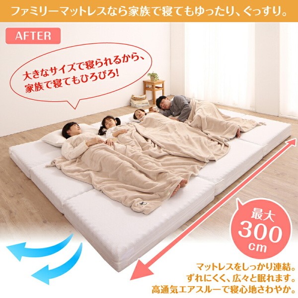 ワイドキング マットレス 幅300cm 厚さ6cm ワイドK300 シングルx3枚