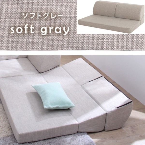 ソファ　リビングソファ　2人掛け　ローソファ　リクライニング　グレー sma-so230503-03.jpg