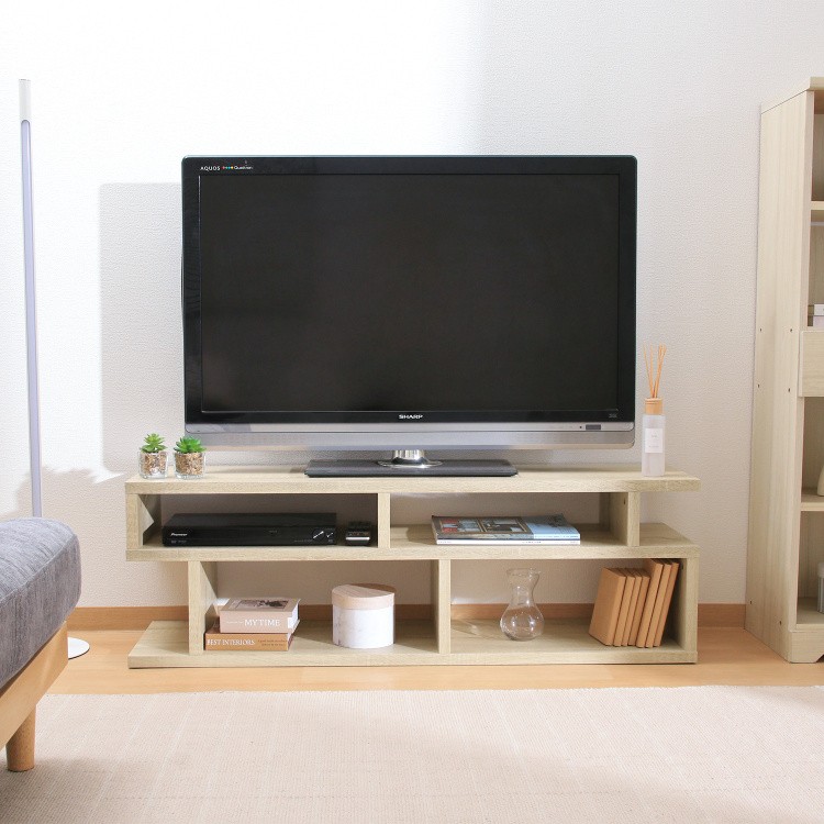 S字 テレビ台 幅120cm TVラック デザイン ローボード 収納 TV台