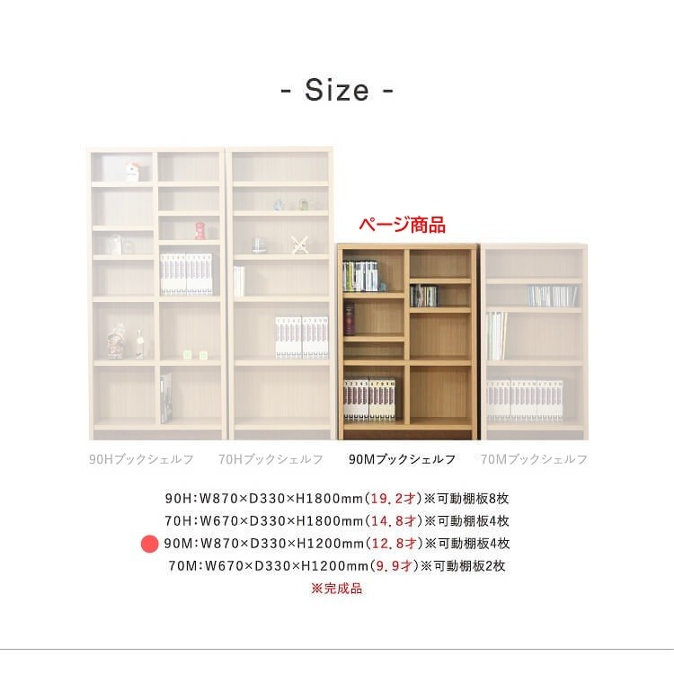 オープンラック 幅90cm 高120cm ミドルタイプ 本棚 書棚 可動式