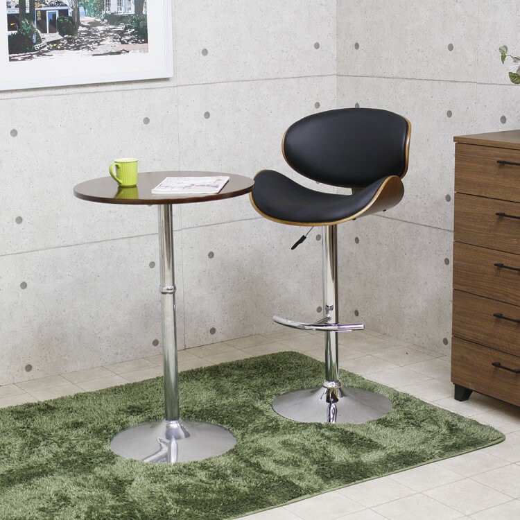 デザイン カウンターチェア スタイリッシュ ミッドセンチュリー 曲線