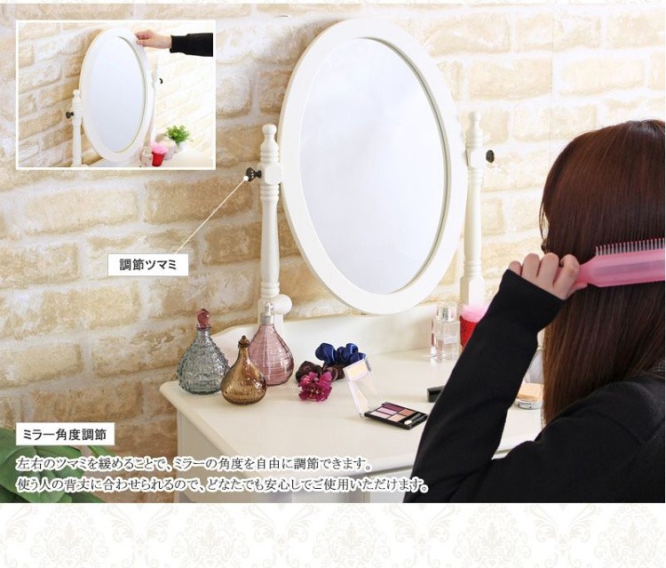 姫系 ドレッサー セットスツール付 エレガント クラッシック 猫足