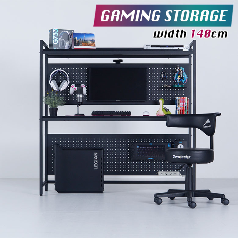未来商会 フリーラック ゲーミングデスク 幅120cm 組み替え自由 テレビ