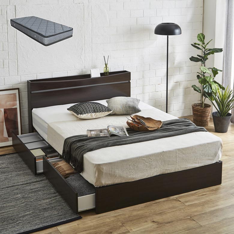 クイーンベッドフレーム・マットレス セット 【公式通販】