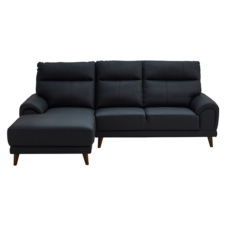 本革 ソファー カウチソファ ハイバックソファ 3人掛け レザー 革 ブラック 黒 肘付き ワイド 大型 おしゃれ モダン シンプル