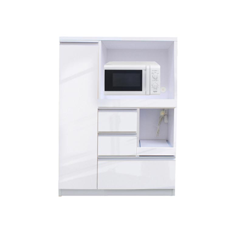 【幅90㎝】レンジ台 食器棚 おしゃれ レンジラック【ホワイト×ナチュラル】 食器棚 収納 白 ナチュラル レンジ台 キッチンボード カップボード 幅