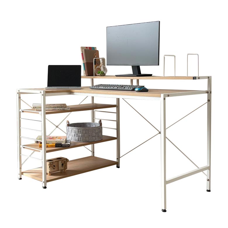 未来商会 パソコンデスク ワークデスク おしゃれ 学習デスク 省