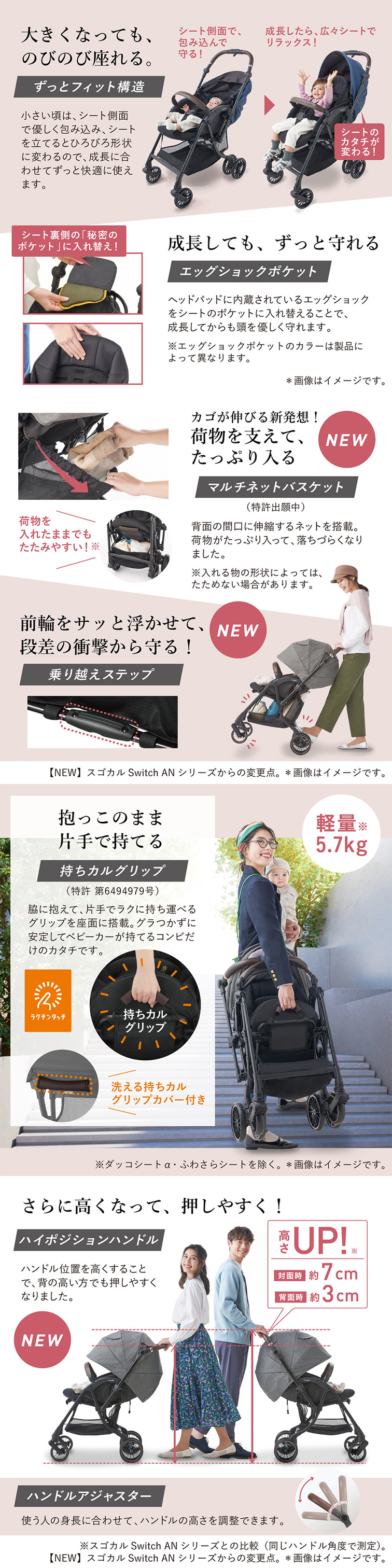 ベビーカー a型 コンビ ホワイトレーベル スゴカルスイッチ エッグ