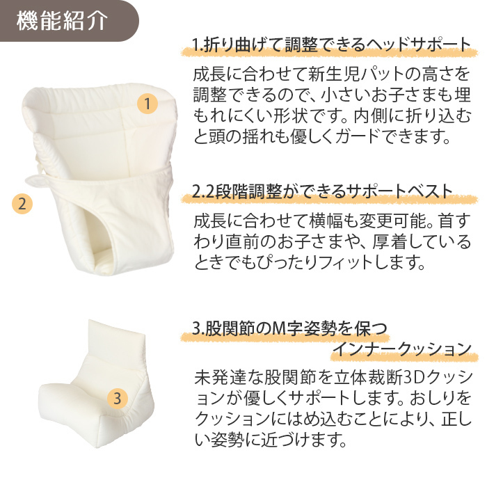 napnap ナップナップ ベビーキャリー専用 新生児パッド 2way : u590289