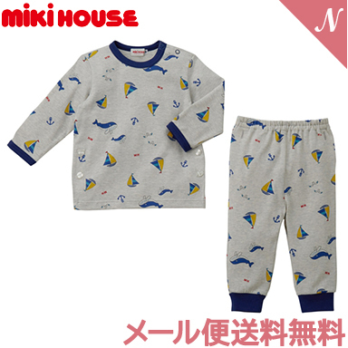 ミキハウス 長袖パジャマ マリン 11-7302-826 80cm 〜 130cm パジャマ
