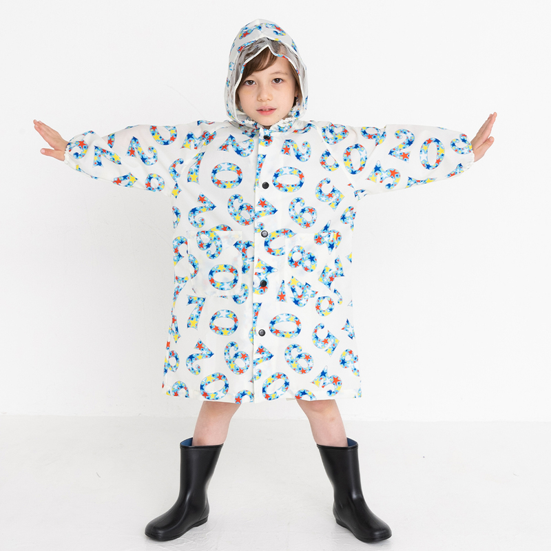 レインコート ナンバー 100〜130cm ランドセル対応 キッズ 子供