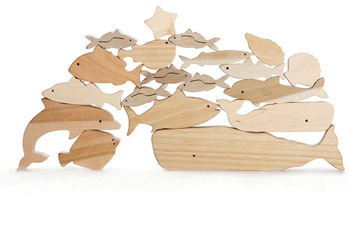 オークヴィレッジ Oak Village 海のいきものつみき 積み木