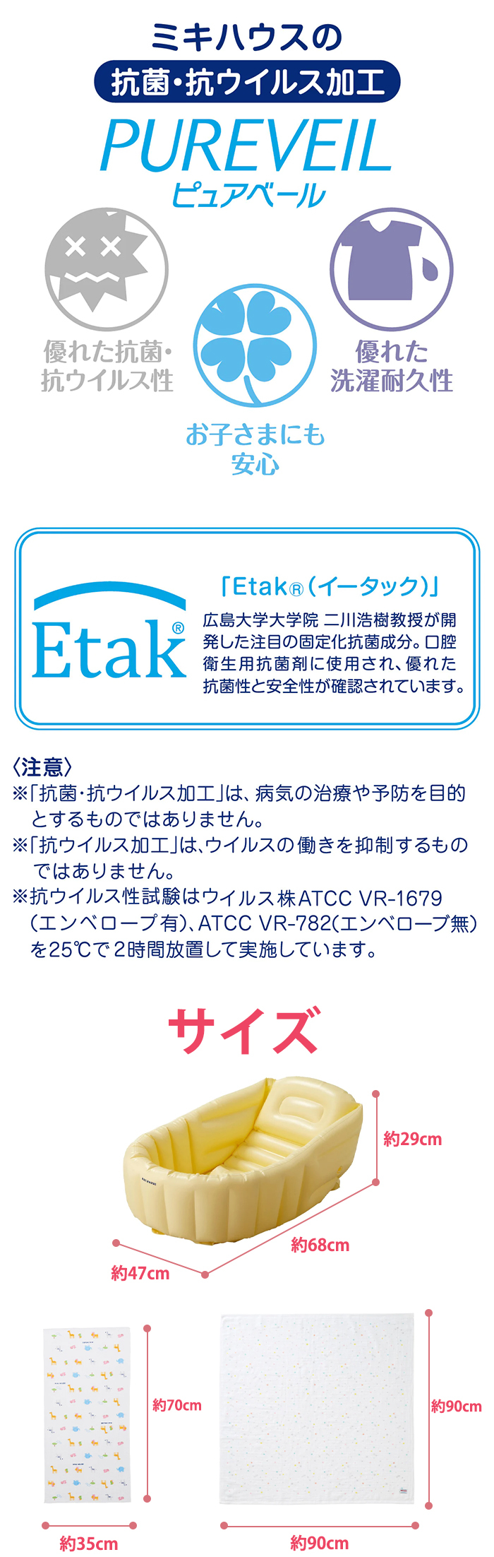 ミキハウス mikihouse 出産準備沐浴セット 44-9975-457 4点セット