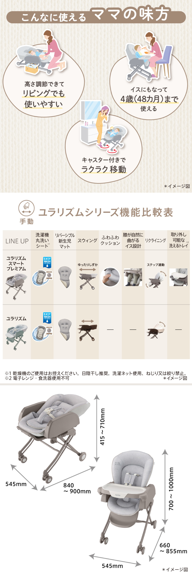 アップリカ（Aprica） ハイローベッド＆チェア ユラリズム スマート