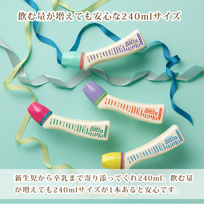 ベッタ出品 Betta（ベッタ） 哺乳瓶 ジュエル S1-240ml ブルー Blue プラスチック
