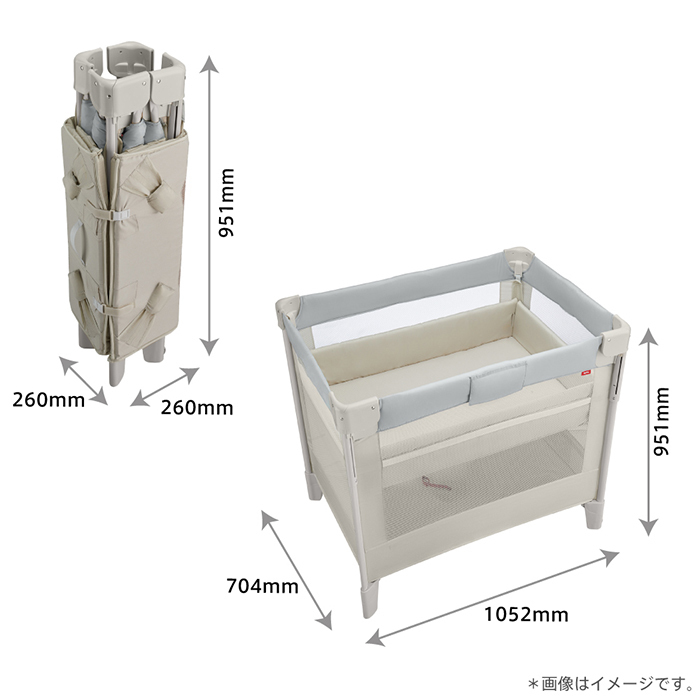 アップリカ ココネルエアー AB ベビーベッド ホワイトグレー WH 