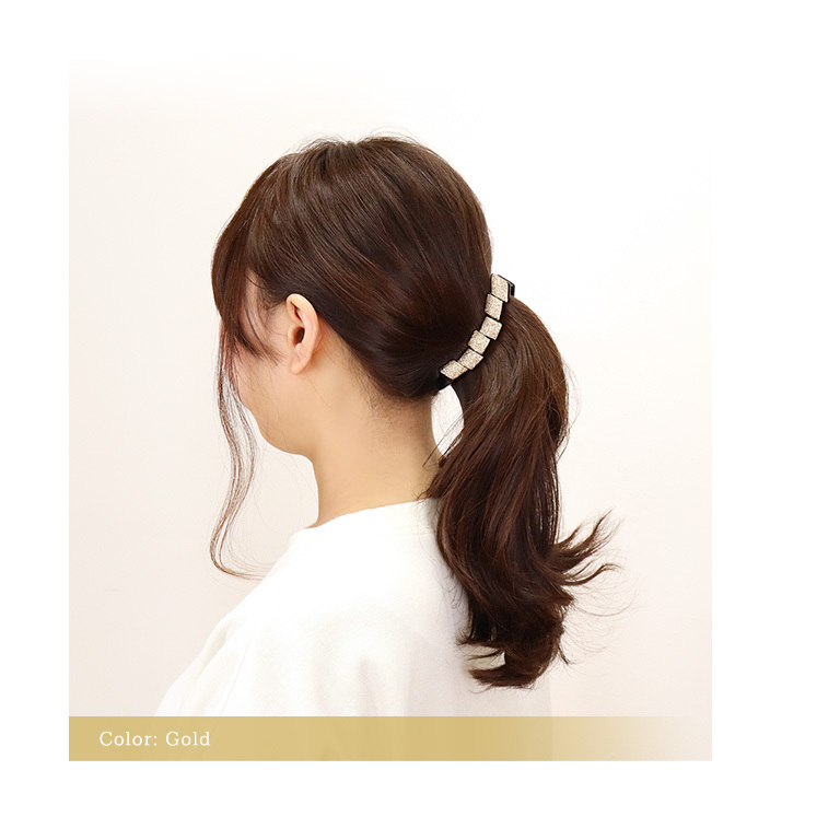 バナナクリップ Mサイズ （約10cm） ラメ ランバス ヘアアクセサリー